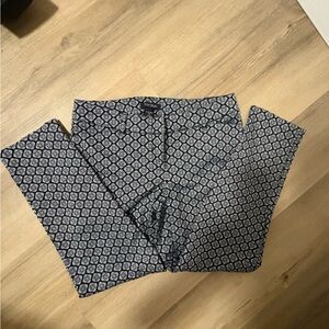White House Black Market Geometric Black and White Pants